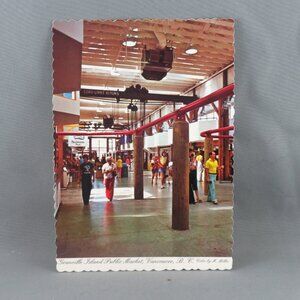 Vintage Postcard - Interior of Granville Public Market - Dexter Press